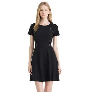 Betsey Johnson Black Dress Fit Flare Size 4